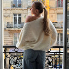 Talenza Women's Plush Pullover Fashion Solid Loose High Street Sweaters Vintage Chic Strapless Autumn Casual Female Pullovers