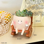 Smiling Face Swing Flower Pot for Succulents & Small Plants