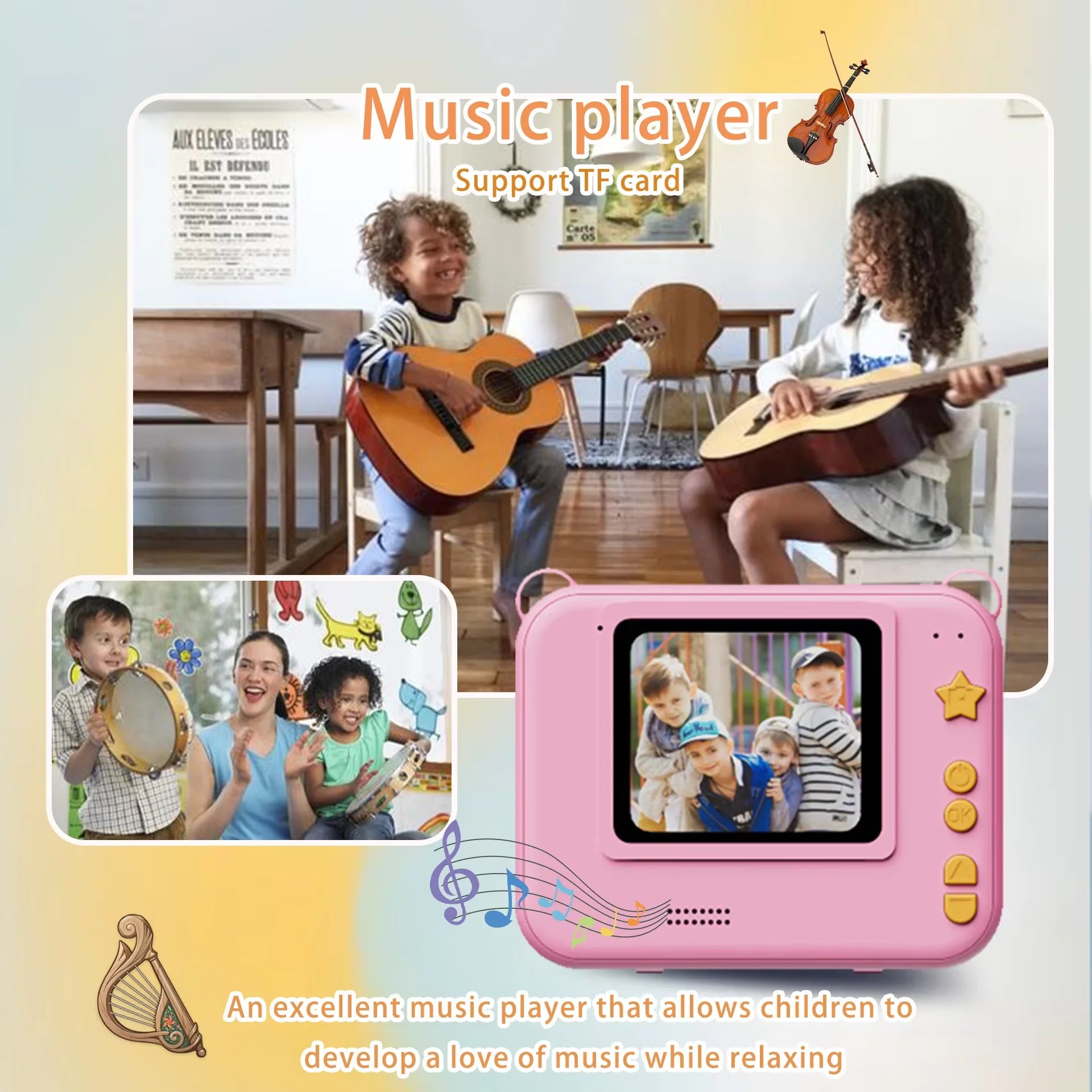 Kids Camera Digital Children Camera 1080P HD Mini Thermal Printer Video Recorder with Instant Print Photo Festive Gift for Kids