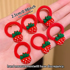10pcs Multi-Color Strawberry Hair Ties Set Cute Design Girls Hair Accessories Enhances Daily Festive Styling Sweet Gift