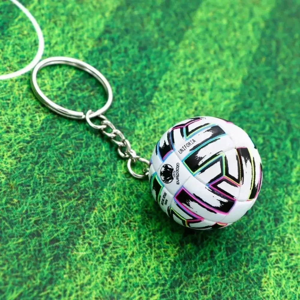 Leather Football Keychain New Exquisite Key Chain Souvenir Decoration Toy Keyring Ring School Reward for Kid Pendant Accessory