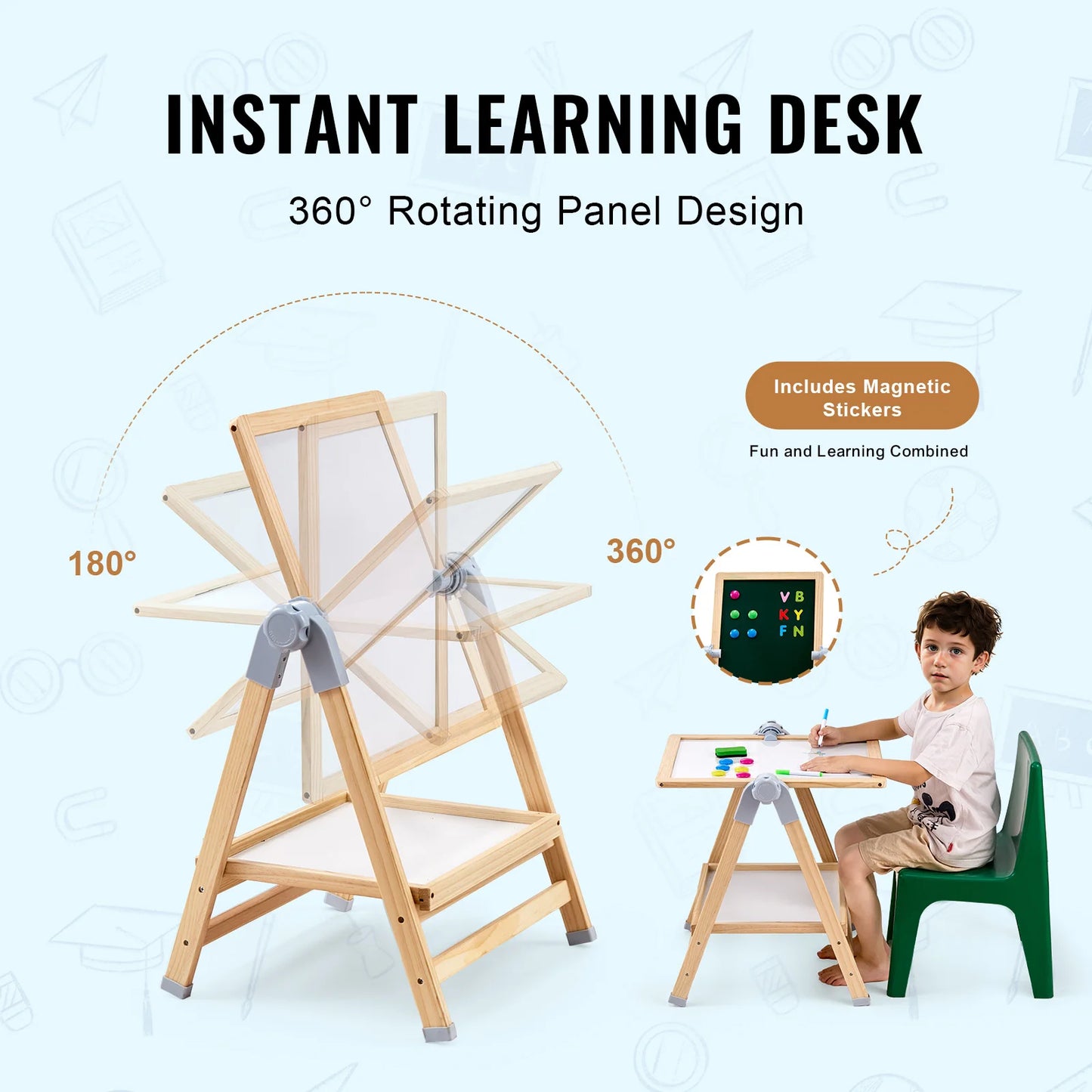 Magnetic Drawing Board Easel – Educational Art Toy for Kids