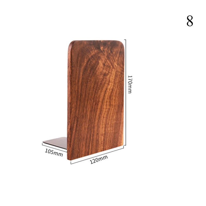 Nature Wooden Bookends Desktop Bookshelf Desk Organizer Office Home Book Accessories Storage Book Holder Wood Book Ends