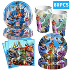 NEW Zootopia Party Favor Zootopia 2 Birthday Decoration Judy Nick Gary Party Supplies Zootropolis Coil Notebook Box Bag Card Kid