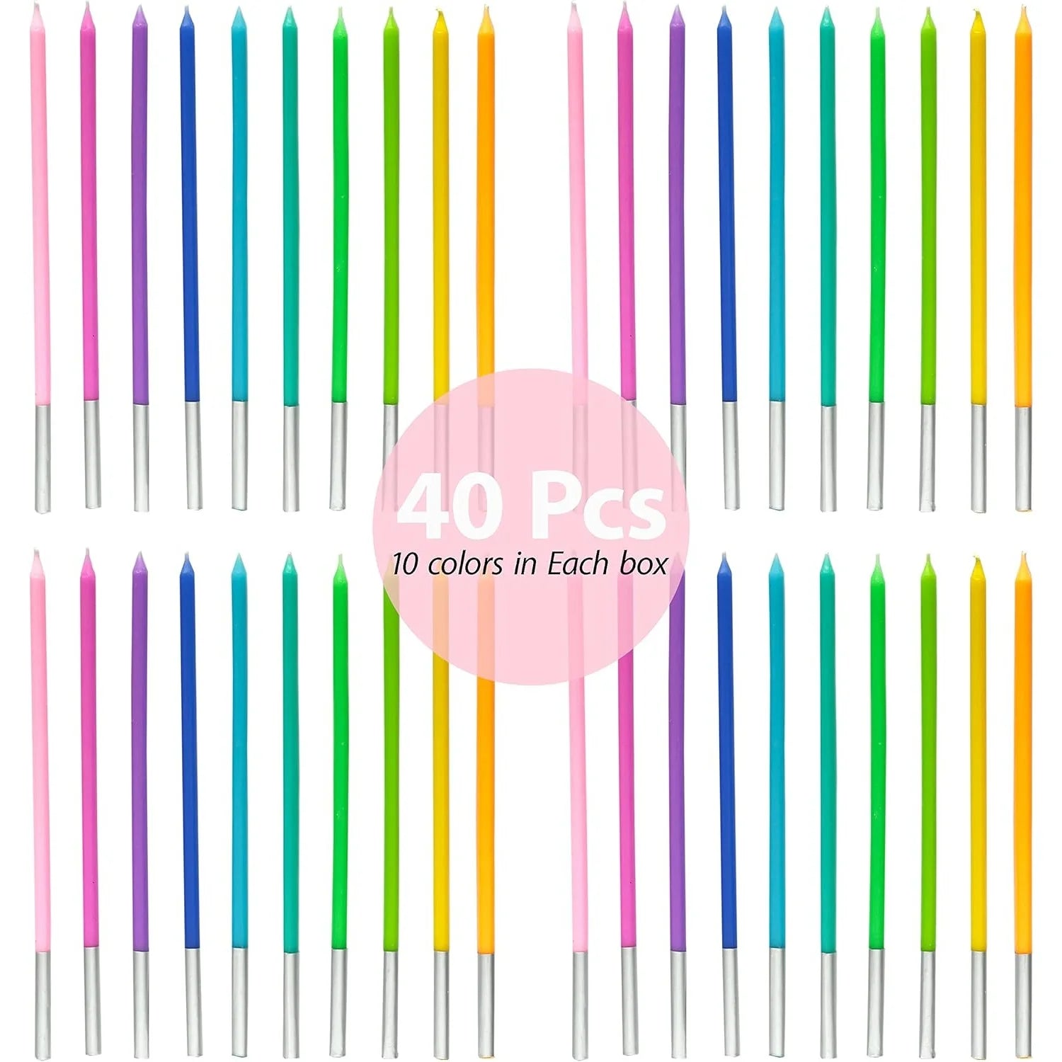 6/12/48pcs/1case Birthday Candles Spiral Cake Candles  Long Thin Cake Candles For Wedding Party And Cake Decoration
