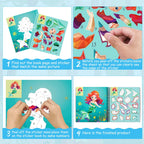 1-6PCS Sticker Book For Kids Unicorn Sticker Paint Book Mermaid Children's Sticker By Number For Birthday Gift Girls Stationery