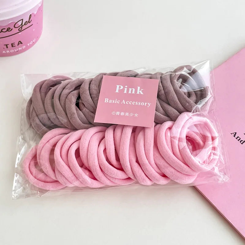 50/Set Colorful Elastic Hair Bands Children Girl Ponytail Holder Elastic Rubber Bands For Women Hair Accessories Headband