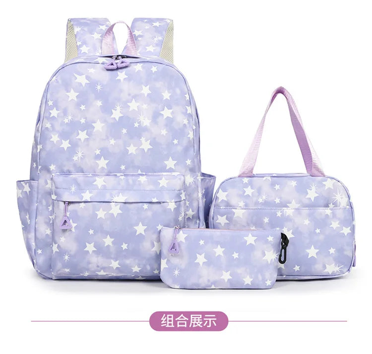 3Pcs/Set KPop Demon Hunter School Bags Girls Teens Rumi Mira Zoey Youth School Backpack Travel School Students Laptop Backpack