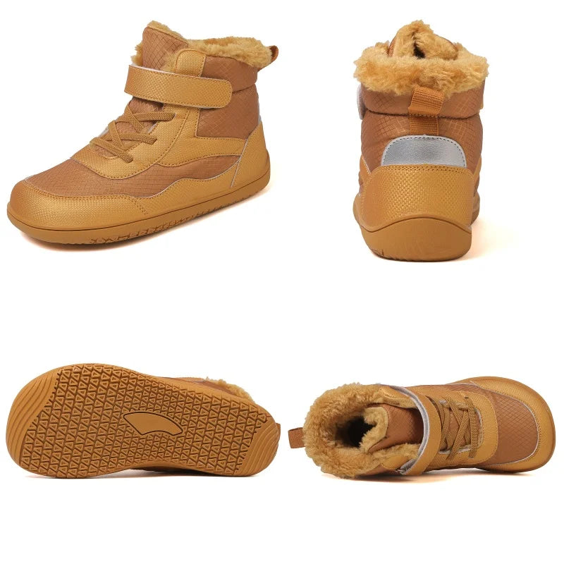 Kids Wide Toe Barefoot Snow Boots Warm Winter Minimalist Shoes