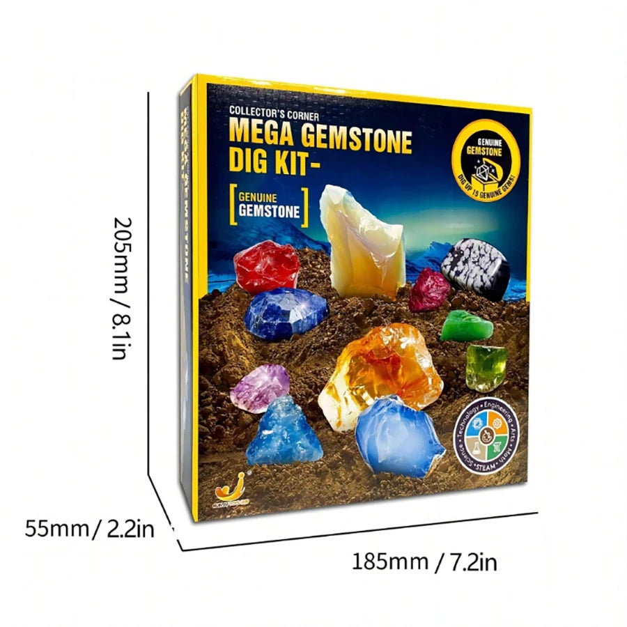 STEM Mega Gemstone Dig Kit for Kids Crystal Mining Set