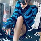 New Streetwear Top Punk Gothic Long Unisex Sweater Summer Women Striped Cool Hollow Out Hole Broken Jumper Loose Rock Thin Dark