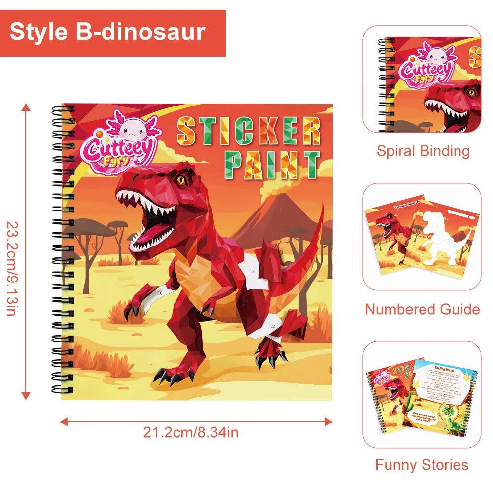 1/2PCS CutteeyFyry Sticker Book By Number Unicorn Stickers Paint Book For Kids Paint by Number Sticker Book Keep Kids Busy