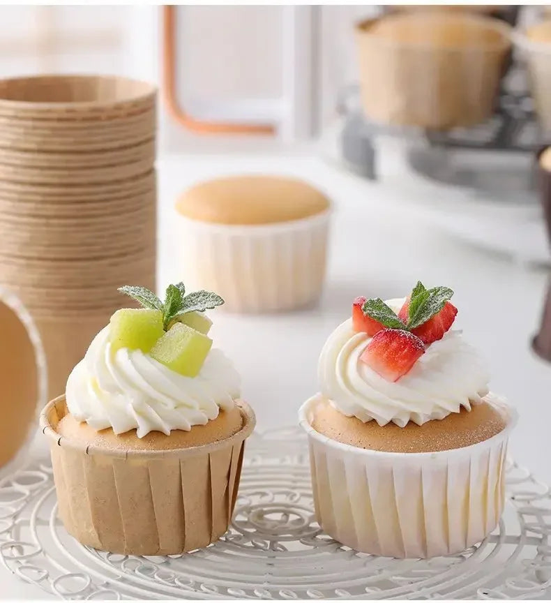 50pcs Golden Muffin Cupcake Paper Cup Oilproof Cupcake Liner Baking Cup Tray Case Caissettes Cupcake Wrapper Paper Wedding Party
