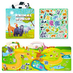 Hot New Children Scene Stickers DIY Hand-on Puzzle Sticker Books Reusable Cartoon Animal Learning Cognition Toys for Kids Gift