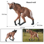 Oenux Wild Beast Animals Small Gray Wolf Maned Wolf Baby Wolves Simulation Model Action Figures Collection PVC Gift Kid Toy Gift