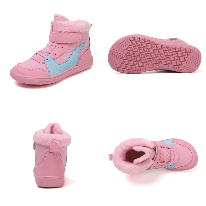 Kids Wide Toe Barefoot Snow Boots Warm Winter Minimalist Shoes
