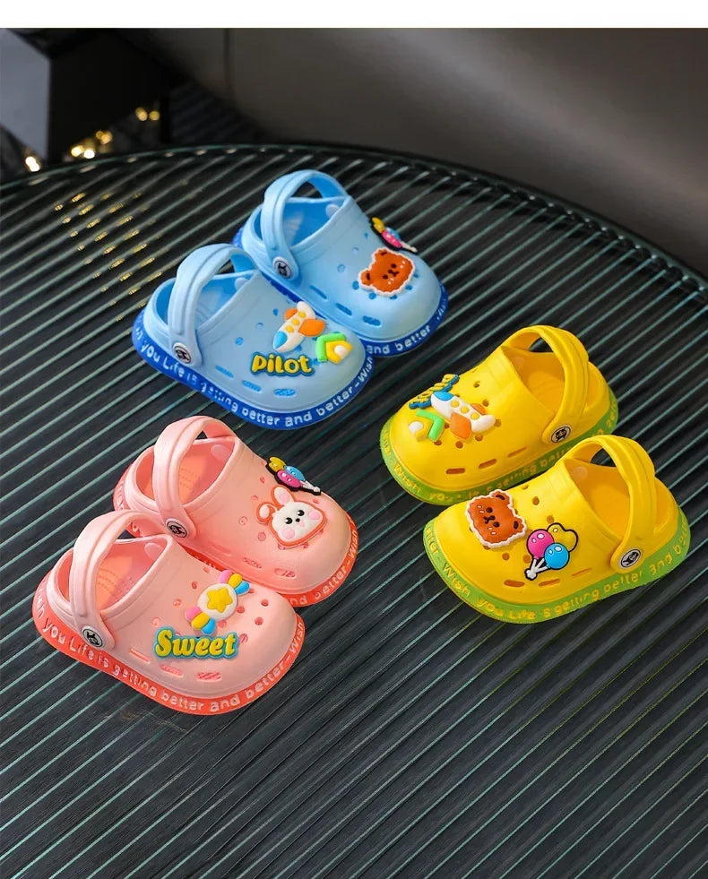Summer Children Garden Clogs Shoes Boys&Girls Beach Sandal Kids Lightweight Breathable Cute Cartoon Slip Baby Slippers