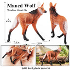 Oenux Wild Beast Animals Small Gray Wolf Maned Wolf Baby Wolves Simulation Model Action Figures Collection PVC Gift Kid Toy Gift