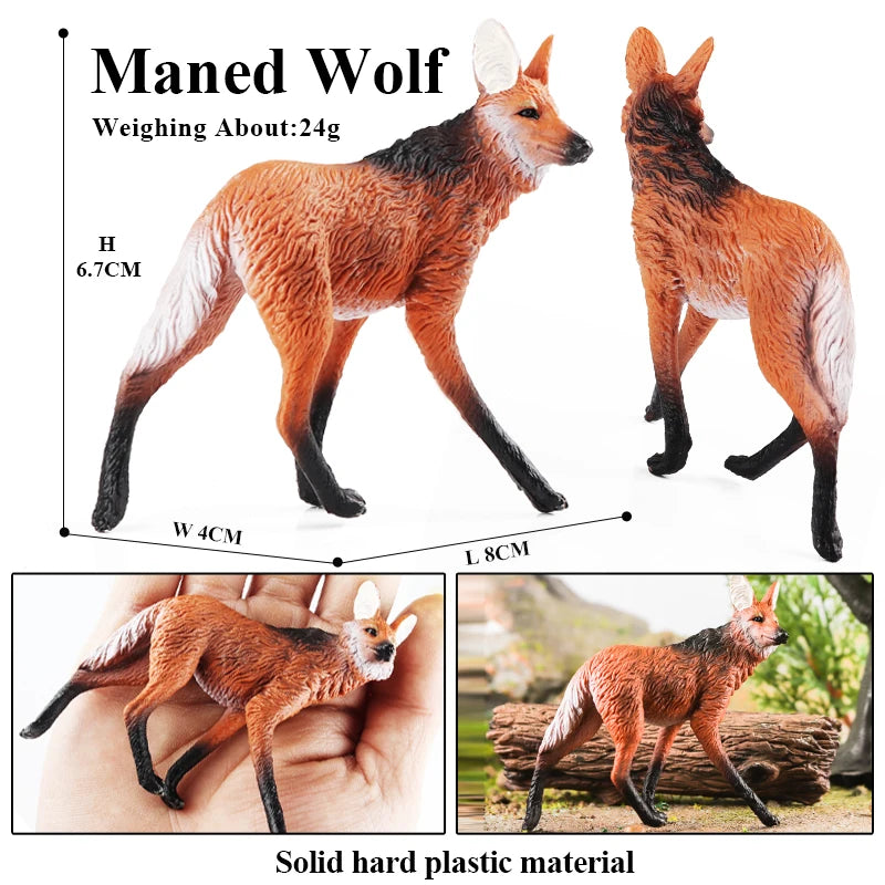 Oenux Wild Beast Animals Small Gray Wolf Maned Wolf Baby Wolves Simulation Model Action Figures Collection PVC Gift Kid Toy Gift