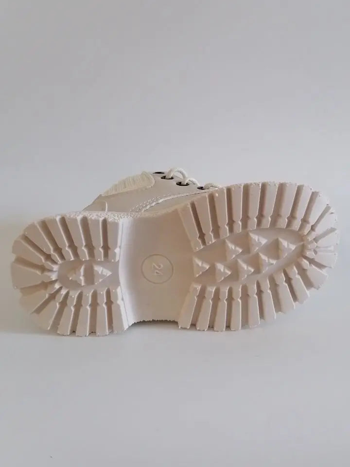 Kids Leather Chelsea Boots Waterproof Children Sneakers Beige Toddler Snow Boots Girl Winter Shoe Boy