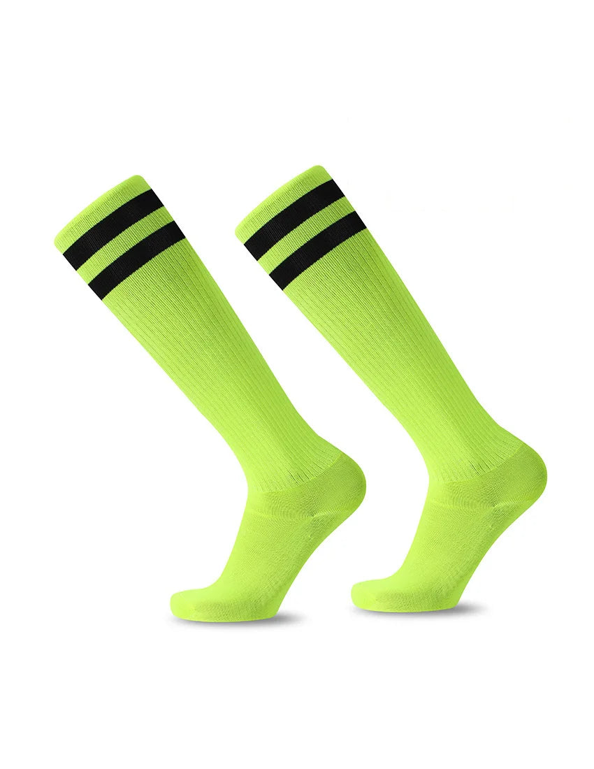 White Black Stripes Football Soccer Socks For Men Teenages Kids Boys Over the Calf Baseball Rugby Athletic Socks Women Girls