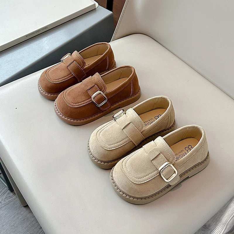 Girls Flats Spring Fall Shallow Lazy Loafers Shoes for Kids Girl Comfortable Soft Suede Sneaker Casual School Shoes Child I02111