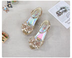 Children Princess Sandals Kids Girls Wedding Shoes High Heels Dress Shoes Bowtie Purple Pink Blue Silver Shoes For Girls