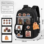 Capybara Children School Bags For Boys Girls Kids Alleviate Burden Protecting Spine Widen Straps School Backpack School Book Bag