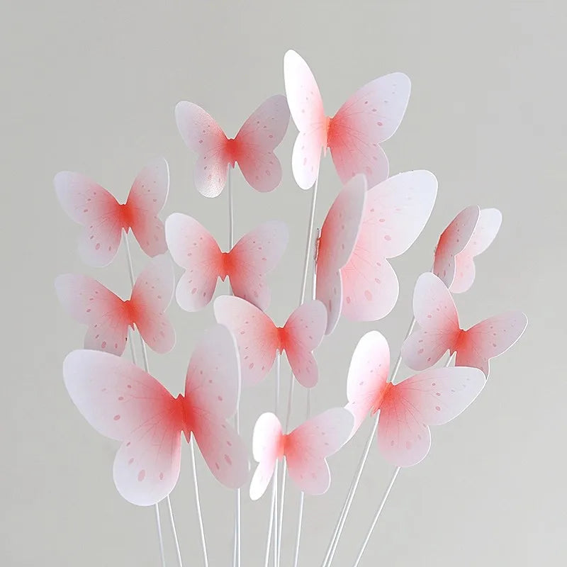 Pink Unicorn Birthday Cake Decorations Rainbow Unicorn Butterfly Cake Toppers Girls Happy Unicornio Birthday Party Cake Decors