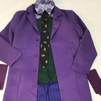 6PCS/Set Men's Vintage Retro Full Set Green Trench Coat Vest Shirt Pants Gloves Tie for Halloween Party