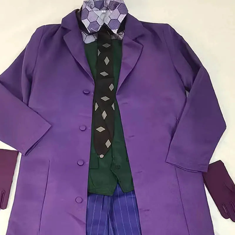 6PCS/Set Men's Vintage Retro Full Set Green Trench Coat Vest Shirt Pants Gloves Tie for Halloween Party