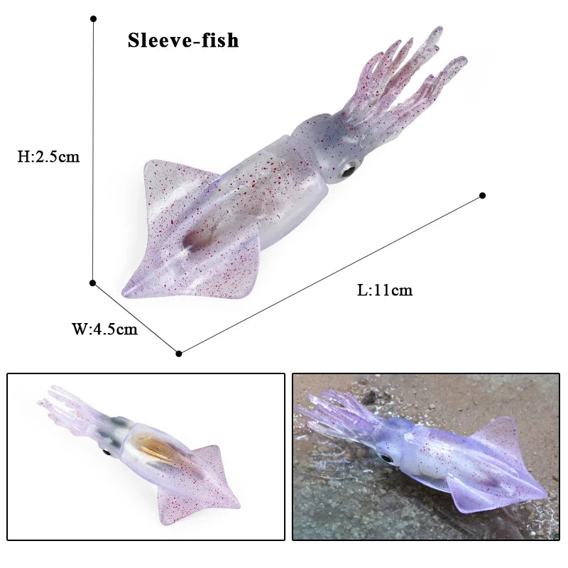 Oenux Marine Molluscs Model Simulation Squid Octopus Growth Cycle Action Figure Sealife Animals Education Collection Kids Toy