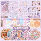 Mr. Paper 30Pcs 3d three-dimensional stacking miniature scene stickers scenery sticker book Students' puzzle handmade diy stress