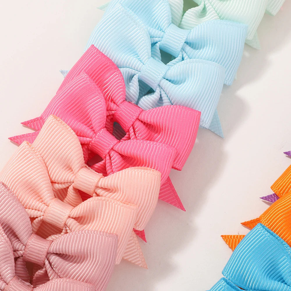 20/40Pieces Babies Tiny 2Inches Hair Bows Rubber Bands Hair Ropes Ponytail Holders for Baby Girls Infant Kids Hair Accessories