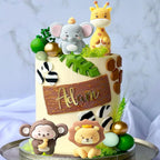 24PCS Cute Jungle Baby Shower Cake Decoration Safari Animals Cake Decoration Giraffe Monkey Elephant Lion Cake Topper