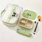WORTHBUY Outdoor Portable Sealed Divided Food Container Detachable 3 Grids Plastic Lunch Box For Kids Student Microwave Safe