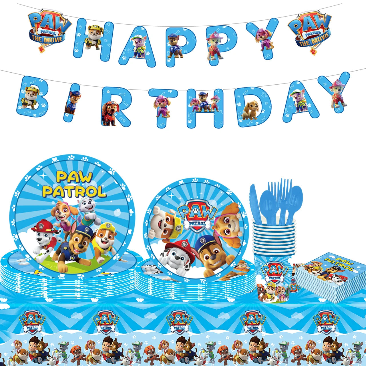 Birthday Paw Patrol Tablecloth Disposable Table Cloth Table Cover Paw Patrol Birthday party Decoration Party Favors supplies