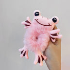 1pcs Hair Circle Girl Frog Plush Green Hair Circle Bun Cute Funny Hair Band Elastic Scrunchies For Women Ponytail Hairstyle