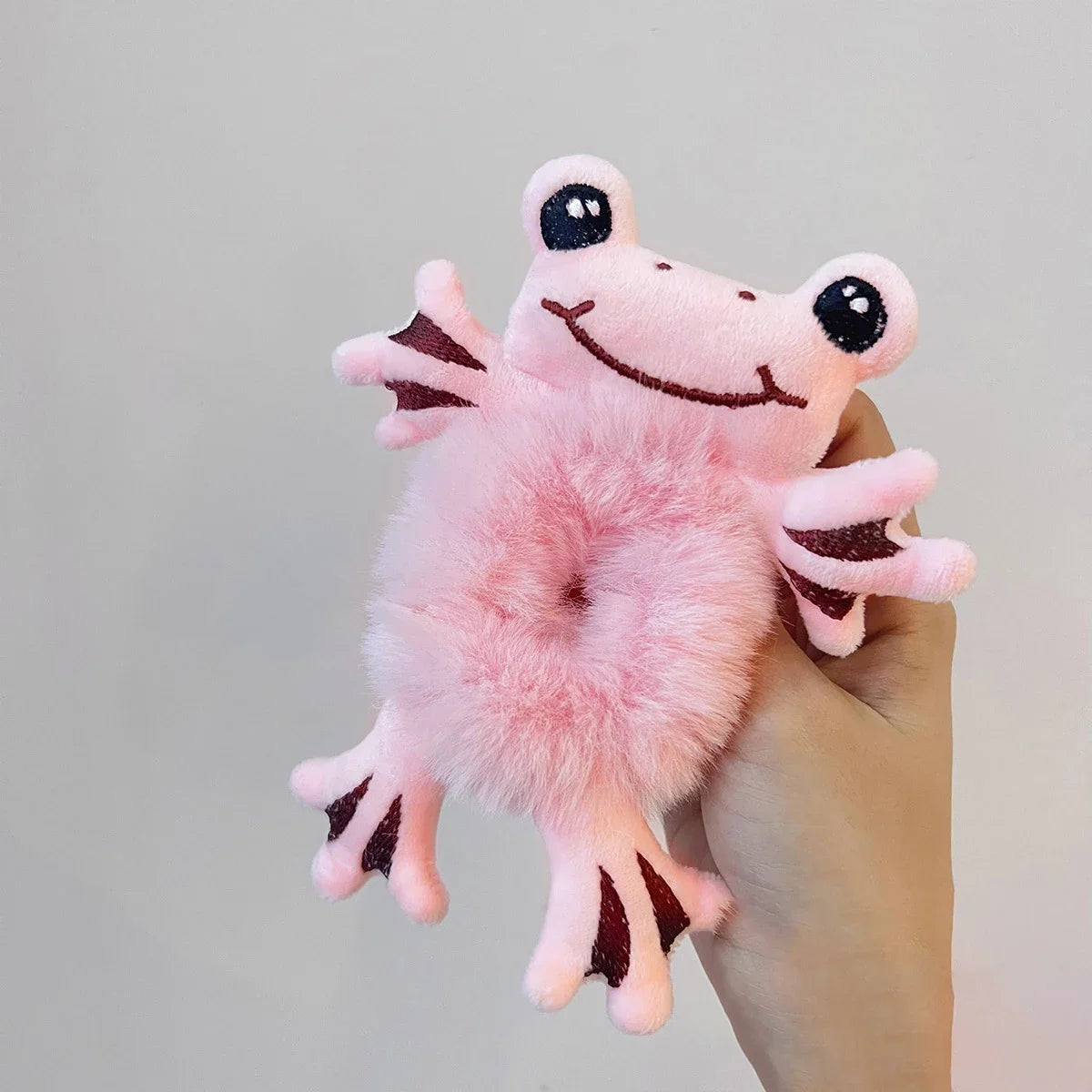 1pcs Hair Circle Girl Frog Plush Green Hair Circle Bun Cute Funny Hair Band Elastic Scrunchies For Women Ponytail Hairstyle