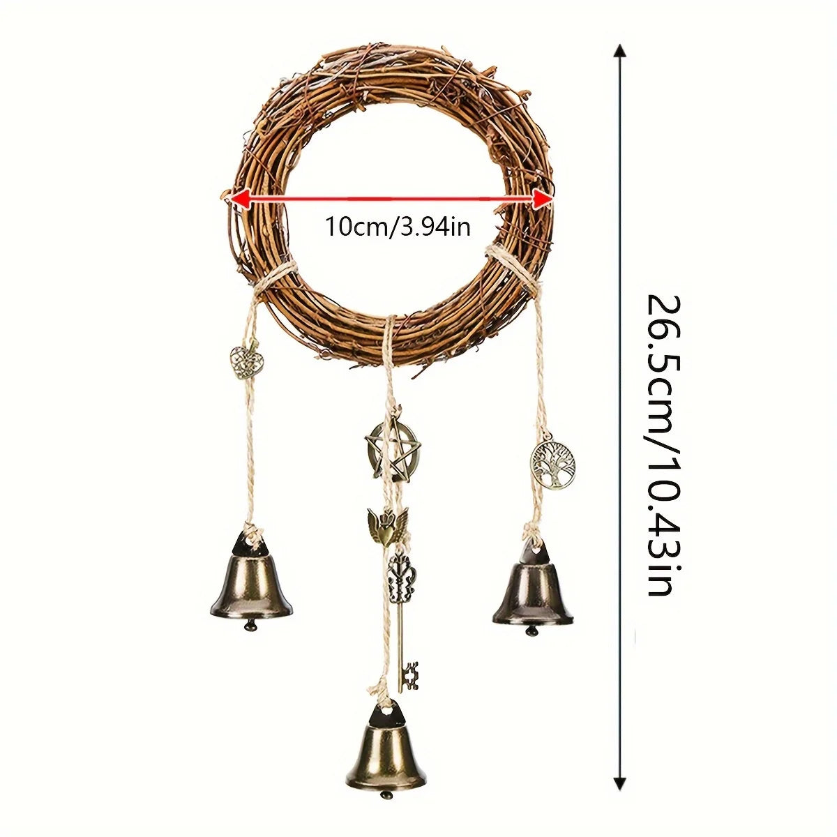 1pc Home Decor Pendant Vintage Bell Decoration Vintage Key Bell Suitable for Hobbyist for Home Decor Door Knob Charm