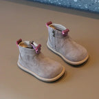 Autumn Winter Baby Boys Girls Boots Oxford Suede Children Casual Shoes Outdoor Anti-slip Infant Shoes Plush Kids Ankle Boots