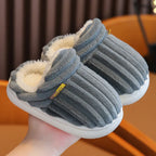 Bebealy Winter Children Shoes Outdoor Fuzzy Antiskid Cotton Slippers Indoor Soft Boys Slippers Classic Fur Girl House Slippers