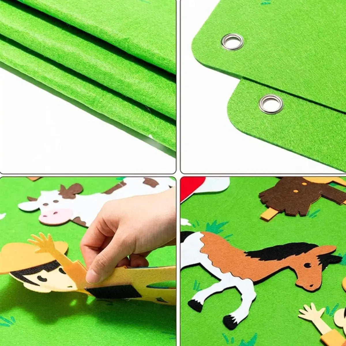 Farm Animals Felt Story Busy Board 4-in-1 Learning Activity Set