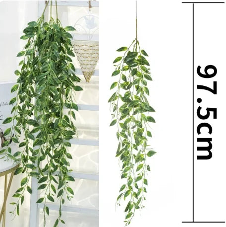 Hand Made Wicker Rattan Flower Planter Wall Hanging Wicker Rattam Basket Garden Vine Pot Plants Holder Garden Pots Wall Planter