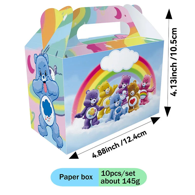 Care Bear Party Supplies Disposable Plate  Napkin Tablecloth Cake Topper Gifts Bag Kids for Birthday Party Decorations Set Gifts