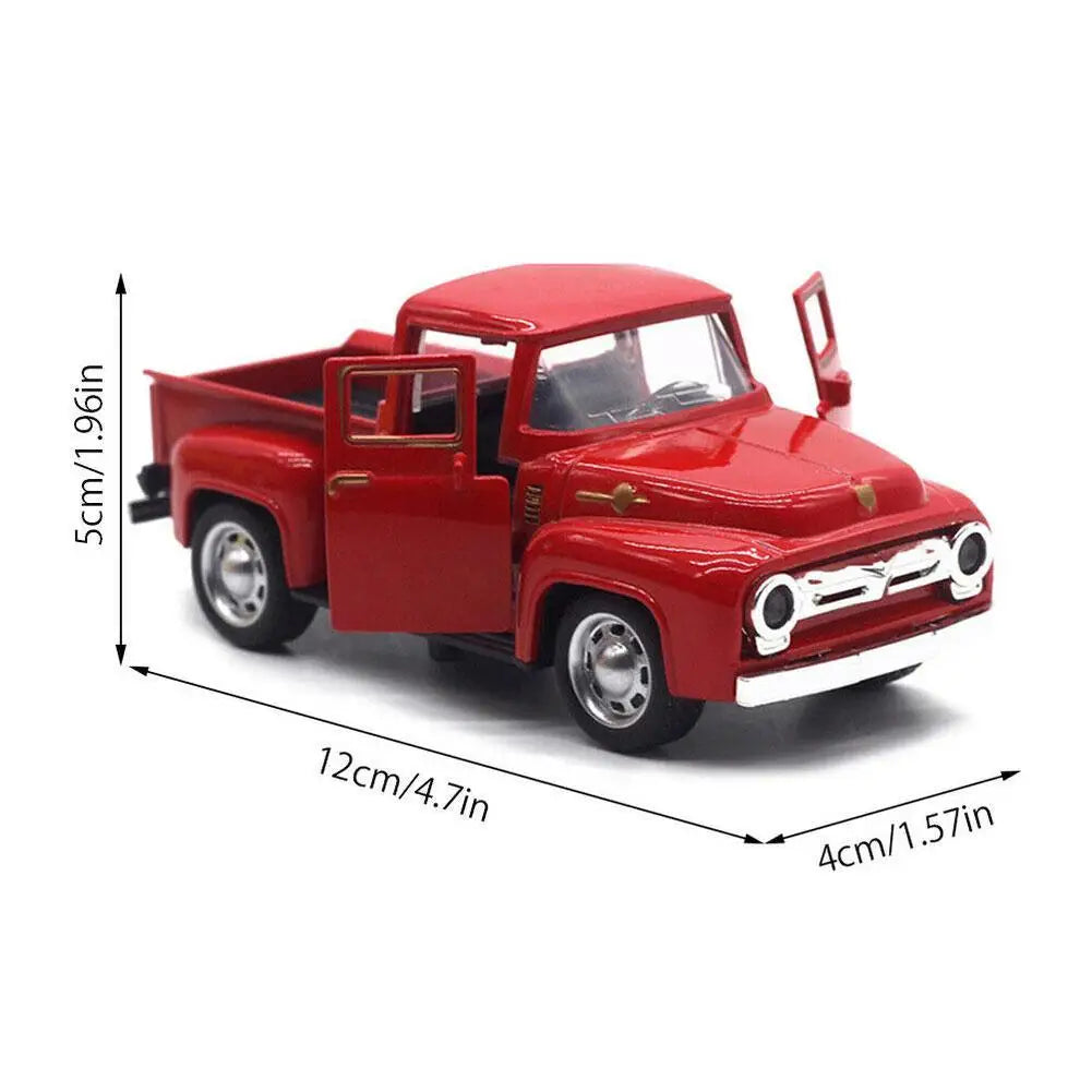1:32 Red Vintage Metal Truck Pull Back Model Toy