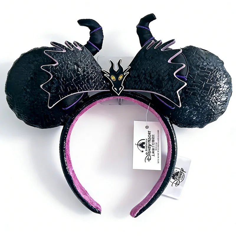 Disney Princess Headband Mickey Ear Rapunzel Sequin Bow Hair Hoop Birthday Gift Girl Accessories Halloween Gift Christmas Jack