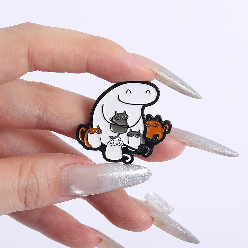 Funny Cartoon Characters Flork Enamel Pins No Me Ofrezcan Pan Simple Figure Brooches Lapel  Badge Jewelry Gifts for Friends