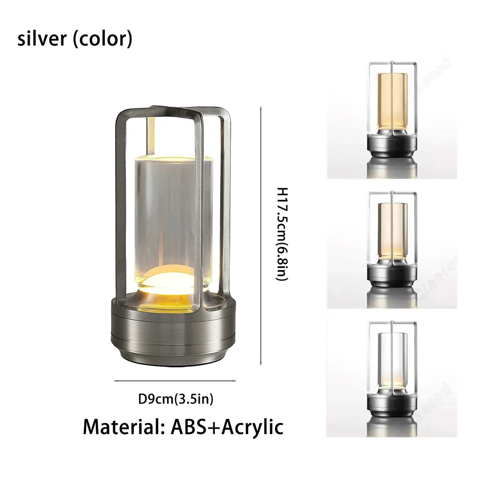 GGbingo Rechargeable Wireless Table Lamp LED Touch Sensor Desktop Night Light Reading Lamp for Hotel Bar Bedroom Decor Light