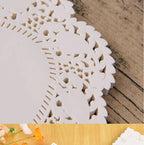 150Pcs Kitchen Fried Food Special Flower Bottom Paper Oil-absorbing Paper Baking Cake Pizza Snack Round Household Lace Paper Pad